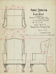 Rosenshield Von Paulin Prints: Wing Chair, c. 1936. Creator: M. Rosenshield-von-Paulin