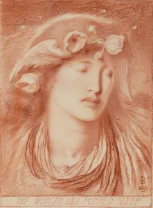 Sanguine Prints: The Winged And Poppied Sleep, 1889. Creator: Simeon Solomon