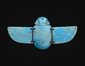 6th Century Bc Prints: Winged Scarab Amulet, Egypt, Late Period (664-332 BCE). Creator: Unknown
