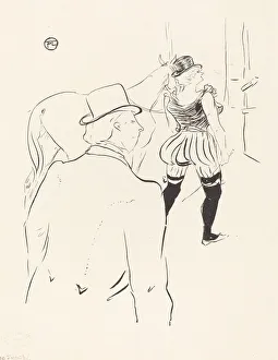 Folies Bergere Prints: In the Wings of the Folies-Bergere: Mrs. Lona Barrison with Her Manager and Husband, 1895