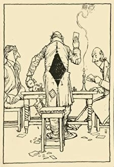 Doodle Gallery: The Wininng Card on the ace of diamonds, 1910. Creator: W Heath Robinson