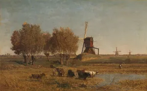 Windmills Prints: De Winkel near Abcoude, c.1877. Creator: Paul Joseph Constantin Gabriel