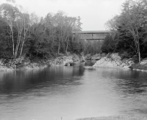 Covered Bridge Prints: Winooski Gorge High Bridge, Burlington, Vt. between 1900 and 1910. Creator: Unknown