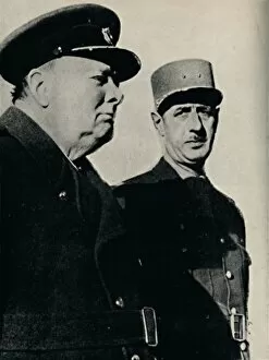 De Gaulle Gallery: Winston Churchill and General De Gaulle, June 1940, (1945). Creator: Unknown