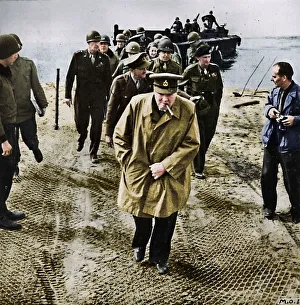 Winston Churchill across the Rhine. Outwards into Germany! Onwards to Victory!, 1945