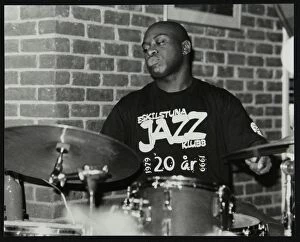Clifford Collection: Winston Clifford on drums at The Fairway, Welwyn Garden City, Hertfordshire, 18 February 2001