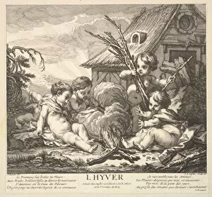 Campfire Gallery: Winter, 1735-86. Creator: Claude Augustin Duflos le Jeune