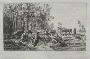 Charlesemile Jacque French Prints: Winter, 1864. Creator: Charles-Emile Jacque (French, 1813-1894)