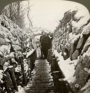 Images Dated 9th April 2009: Winter in the Belgian trenches at Nieupoort, Belgium 20th century.Artist