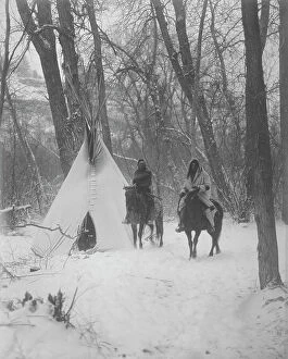 Riders Collection: The winter camp-Apsaroke, c1908. Creator: Edward Sheriff Curtis