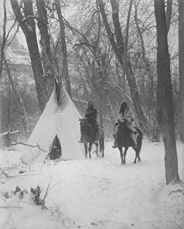 Apsaroke Prints: The winter camp-Apsaroke, c1908. Creator: Edward Sheriff Curtis