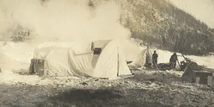 Vladimir Ivanovich Fedorov Prints: Winter camp of the survey party on the river bank