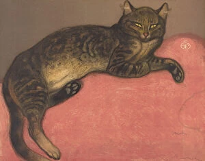 Images Dated 16th July 2021: Winter: Cat on a Cushion (L hiver: Chat sur un coussin), late 19th-early 20th century