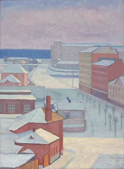 Winter cityscape, 1933. Creator: Emil Jankes