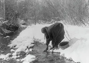 Pail Prints: A winter day-Apsaroke, c1908. Creator: Edward Sheriff Curtis