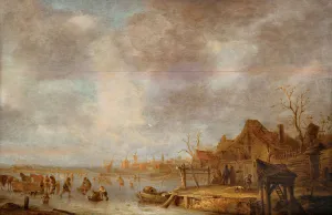 Nivaagaards Malerisamling Prints: A winter day outside Haarlem, Between 1638 and 1640. Creator: Ostade, Isaac van