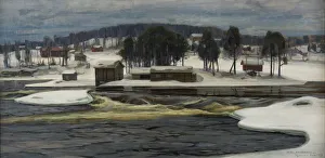 Winter day at the river Kymijoki, 1919