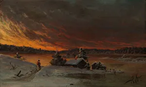 Fanny Maria Churberg Prints: Winter Evening, 1880. Creator: Fanny Churberg