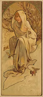 Mucha Gallery: Winter (From the Series Les Saisons), c. 1900. Creator: Mucha, Alfons Marie (1860-1939)