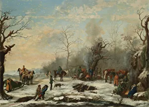 Pointer Prints: Winter Hunt, Mid of the 19th cen. Artist: Anonymous