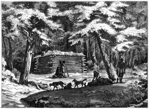 Husky Prints: A winter hut in the Saskatchewan country, Canada, 1877