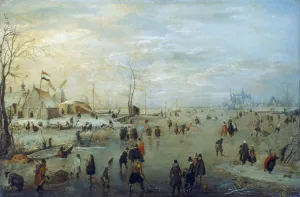 Mid 17th Century Prints: Winter Landscape, 1630-1634. Artist: Hendrick Avercamp