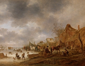 Sled Prints: Winter Landscape, 1645. Creator: Isaac van Ostade