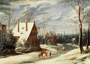 Rooftops Prints: Winter Landscape, 1650. Creator: Daniel van Heil