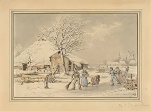 Clog Prints: Winter landscape, 1794-1854. Creator: Haatje Peters Oosterhuts
