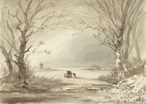 Wind Prints: A Winter Landscape, 1854. Creator: Johannes Franciscus Hoppenbrouwers