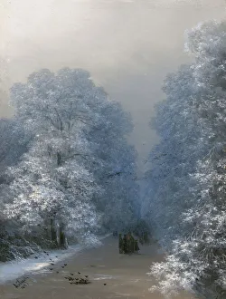 Winter landscape, 1876. Artist: Aivazovsky, Ivan Konstantinovich (1817-1900) Winter landscape, 1876. Artist: Aivazovsky, Ivan Konstantinovich (1817-1900)