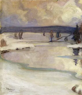 Atmosphere Prints: Winter Landscape, 1919. Creator: Pekka Halonen