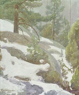Halonen Pekka Prints: Winter Landscape, 1931. Creator: Pekka Halonen
