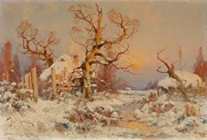 Winter Landscape in the Evening Sun. Artist: Klever, Juli Julievich (Julius), von (1850-1924)