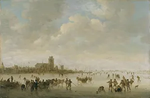 Josefsz Van Goyen Prints: Winter Landscape with Figures on Ice, 1643. Creator: Jan van Goyen