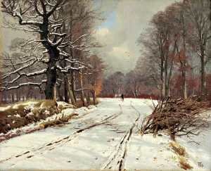 Track Prints: Winter landscape of forests near Hillerod, n.d. c1865-1905. Creator: Thorvald Niss