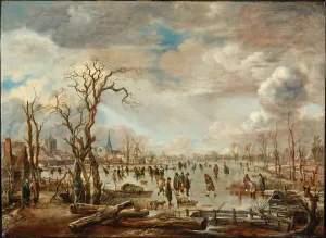Winter Landscape with Ice pleasures, c. 1655. Artist: Neer, Aert, van der (1603-1677)