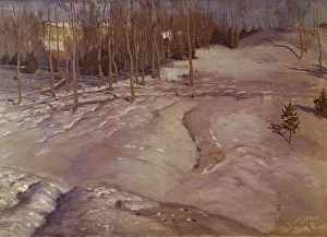 Country Estate Prints: Winter Landscape. (March Evening), c. 1900. Artist: Purvitis, Vilhelms (1872-1945)