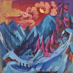 Moonlit Prints: Winter Landscape in Moonlight, 1919. Creator: Ernst Kirchner