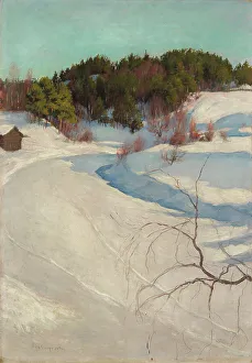 Snowy Prints: Winter Landscape, Myllykylä, 1896. Creator: Pekka Halonen