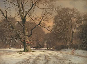 Deer Park Prints: Winter landscape near Jægersborg deer park, 1885. Creator: Frederik Rohde