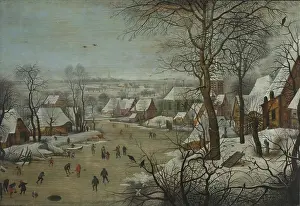 Frozen Prints: Winter Landscape with a River, 1620. Creator: Pieter Brueghel the Younger