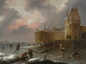Winter Landscape with Skaters, about 1660. Creator: Klaes Molenaer