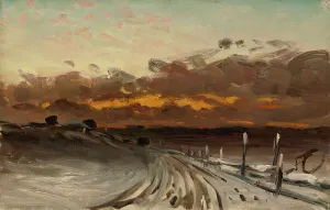 Winter Landscape, Sunset, 1878. Creator: Fanny Churberg