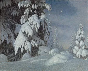 Winter Moonlight, 1895. Artist: Fjaestad, Gustaf (1868-1948) Winter Moonlight, 1895. Artist: Fjaestad, Gustaf (1868-1948)