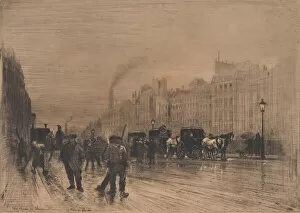 Ile De France Gallery: Winter Morning on the Quay, Paris, 1883. Creator: Felix Hilaire Buhot