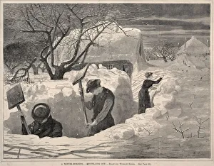 A Winter Morning, - Shovelling Out, 1871. Creator: Winslow Homer (American, 1836-1910)