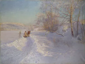 Dalecarlia Sweden Prints: A Winter Morning after a Snowfall in Dalarna, 1893. Creator: Anshelm Schultzberg
