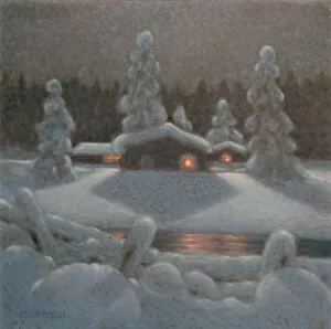 Winter Night. Artist: Lindh, Bror (1877-1941)