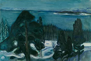 Winter Landscape Collection: Winter Night. Artist: Munch, Edvard (1863-1944)